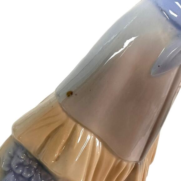 Frankel Lady Figurine Vintage Ceramic Flower Girl Basket Elegant Muted Blue - Picture 11 of 15